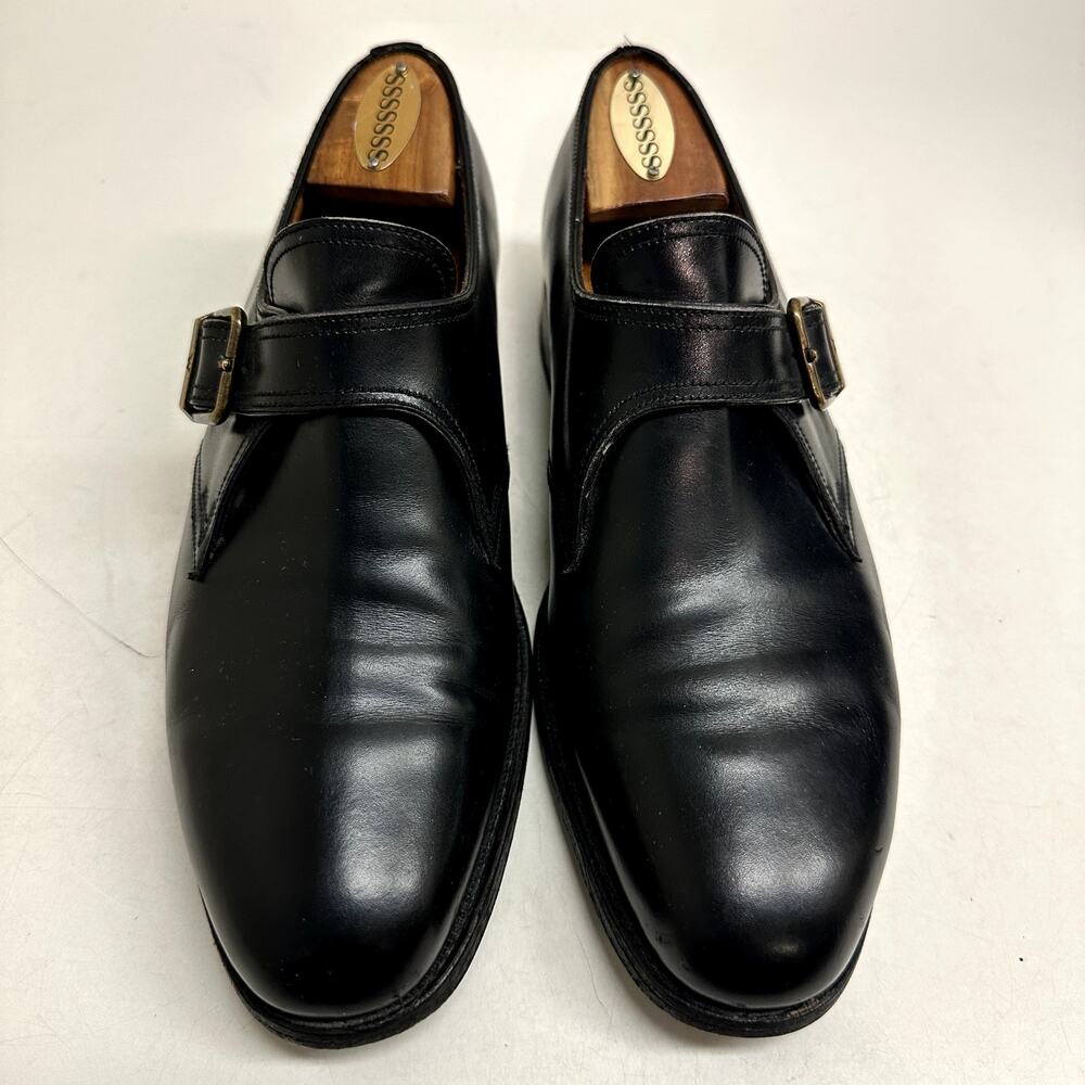 VGUC J.M. Weston Simple Buckle Derby Single Monk Black Calf Made in France US 7